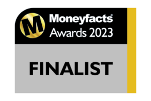 Moneyfacts awards 2023 Finalist logo - Broker of the year